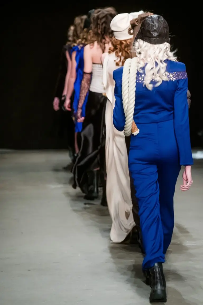 Back view of finale line-up at Saskia ter Welle’s couture show during Amsterdam Fashion Wee