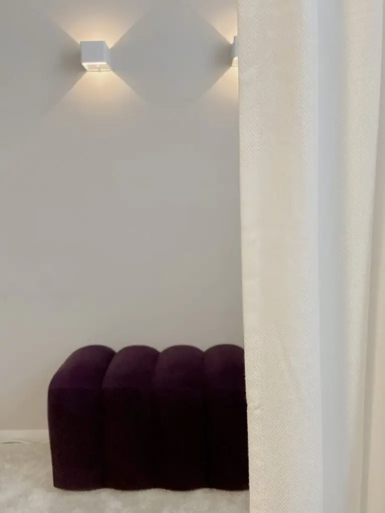 Private couture fitting room at Saskia ter Welle’s atelier in Doesburg, designed for comfort and calm during fittings